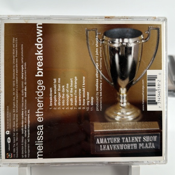 Melissa Etheridge - Breakdown on CD. 1999 - Picture 3 of 5